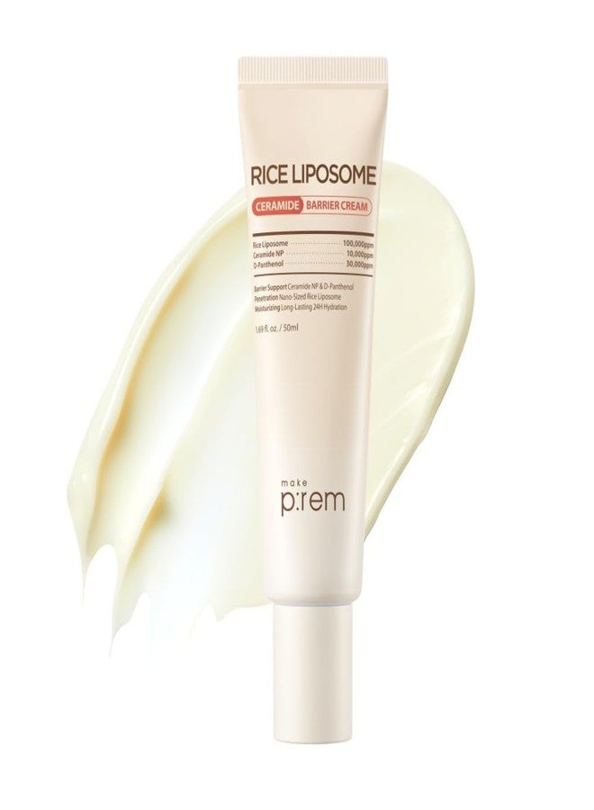 MAKEP:REM MAKE P:REM Rice Liposome Ceramide Barrier Cream, Skin Barrier Support, Long-Lasting 24H Hydrating Moisturizer, Korean Skin Care, 1.69 fl.oz. (50ml) - Image 1